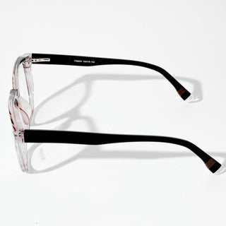 EyeJack Astra Brown & Transparent Square Eyeglasses for Men & Women (TR6604CL100-C5)